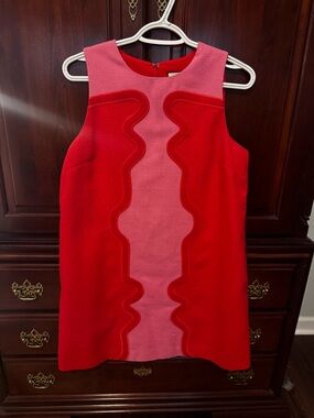 Tuckernuck Red and Pink Sculpted Sleeveless Shift Dress